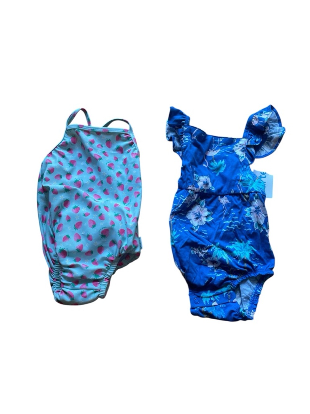 Bundle of two baby girls 6 month one piece swimsuits: carters and green sprouts